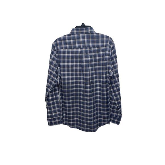 Van Heusen Navy Blue Plaid “Regular Fit” Long Sleeve Button Down Shirt M15-15.5 - Picture 2 of 3